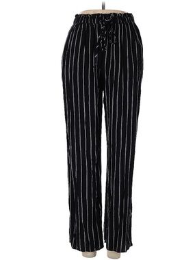 American Eagle Outfitters Black Wide-Leg Pinstripe Pants